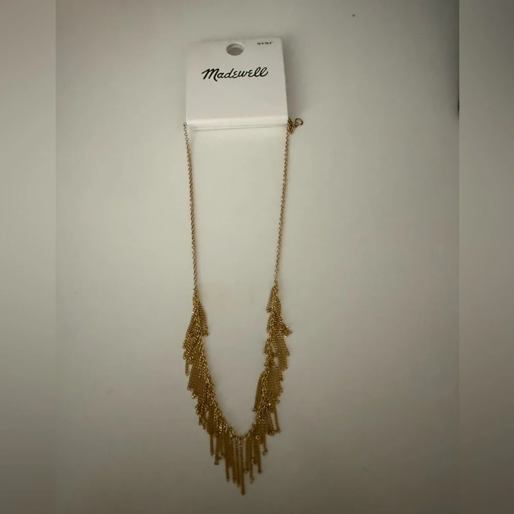 NWT Madewell Gold Fringe Necklace - Picture 3 of 4